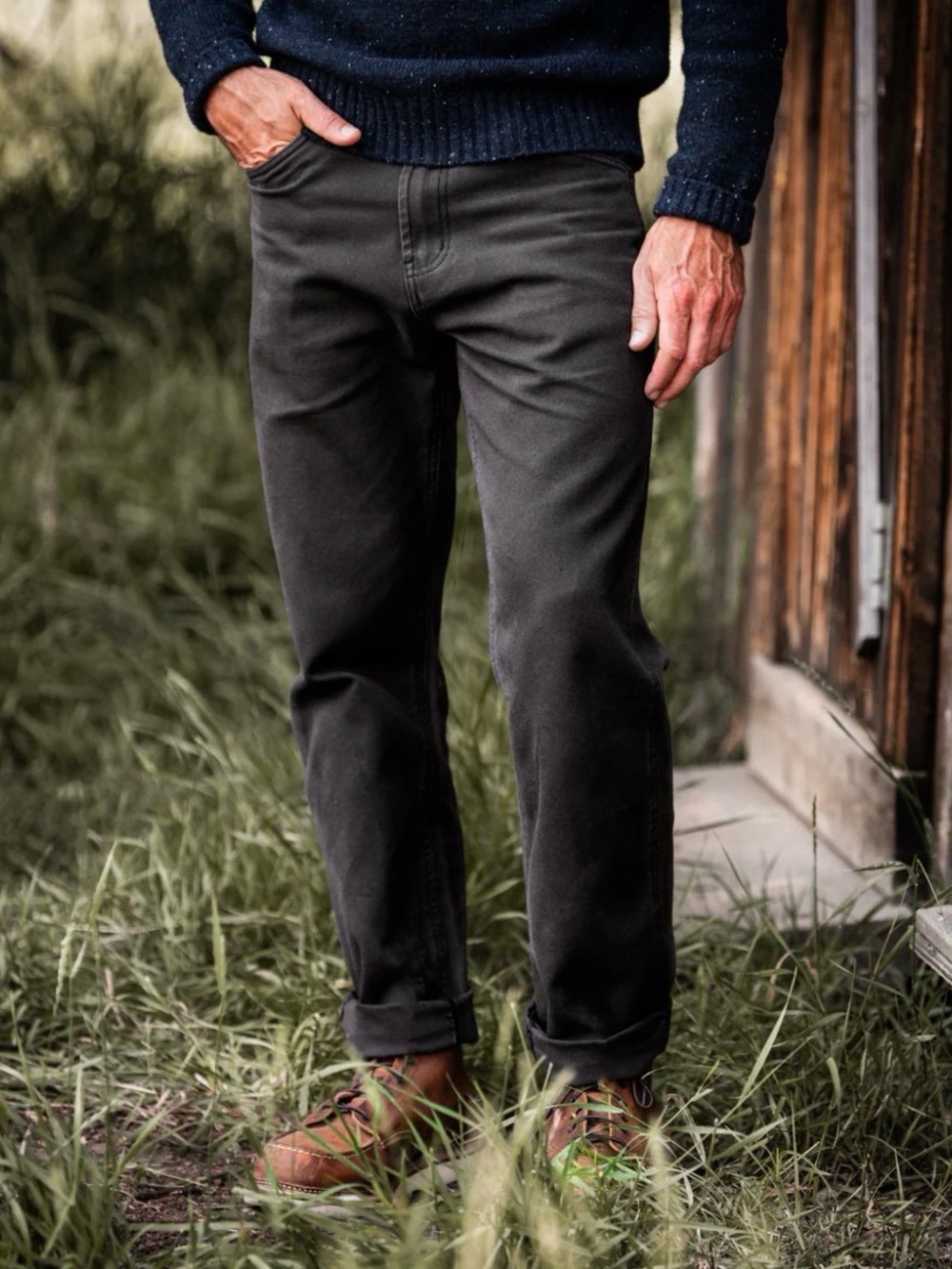 Line of Trade Slim Straight Dark Gray  Canvas Pants